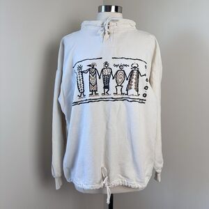 Vintage 4FUN Originals 1997 Pullover Womens Medium Tribal Drawstring Sweater